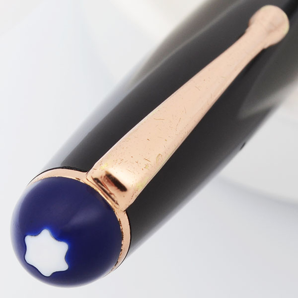 Montblanc 342 Fountain Pen (1950s) - Black w Blue Cap Top, Piston